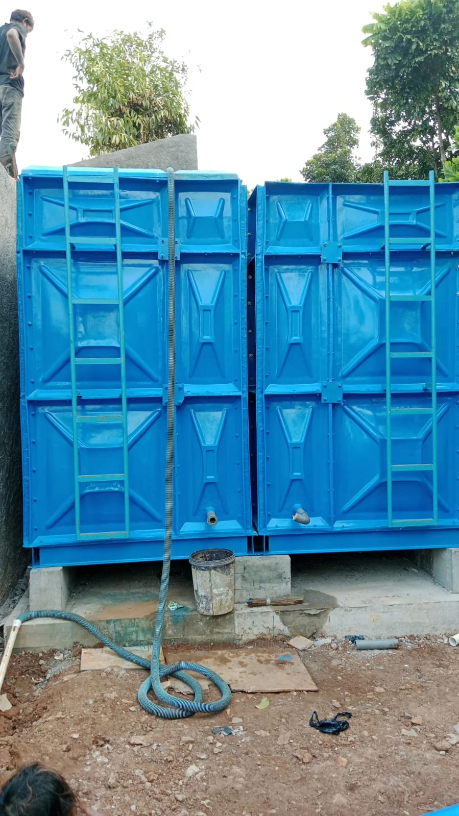 panel tank fiberglass base frame custom