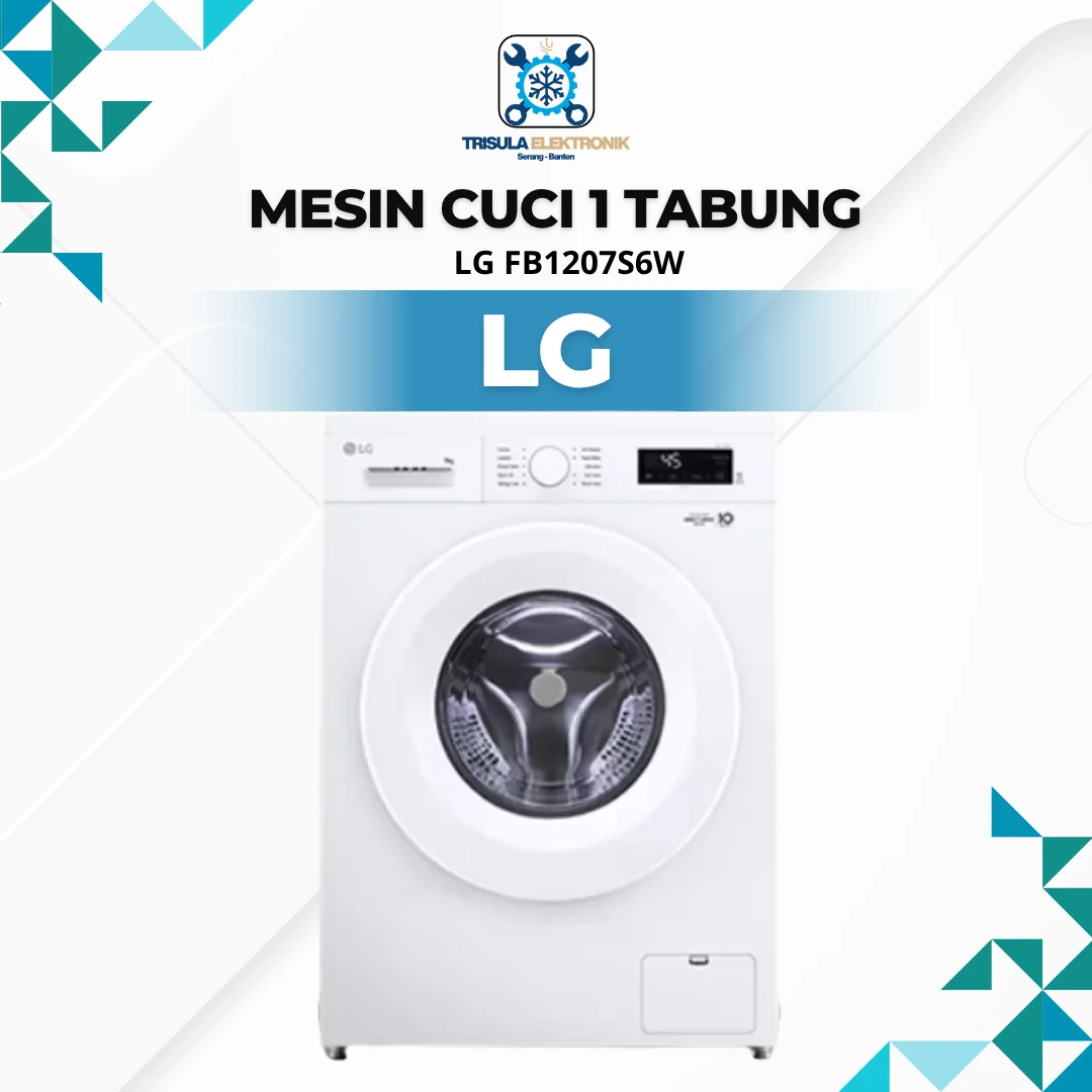 MESIN CUCI LG FB1207S6W FRONT LOADING 7Kg Smart Inverter